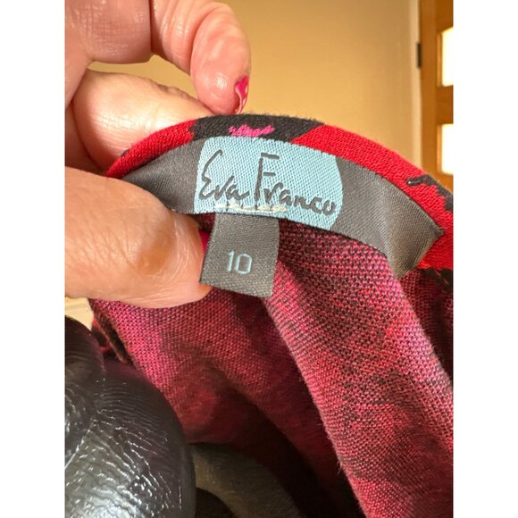 Eva Franco Dash Sweatshirt Pink Red Tigress Women 10 Red Animal Print Pullover - Picture 4 of 10